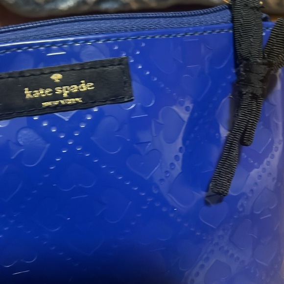 Kate Spade Royal Blue Embossed pouch - Picture 6 of 6